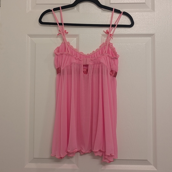 Vintage Y2K Victorias Secret Pink Babydoll Nighty Lingerie M Sabrina Carpenter - Picture 4 of 9